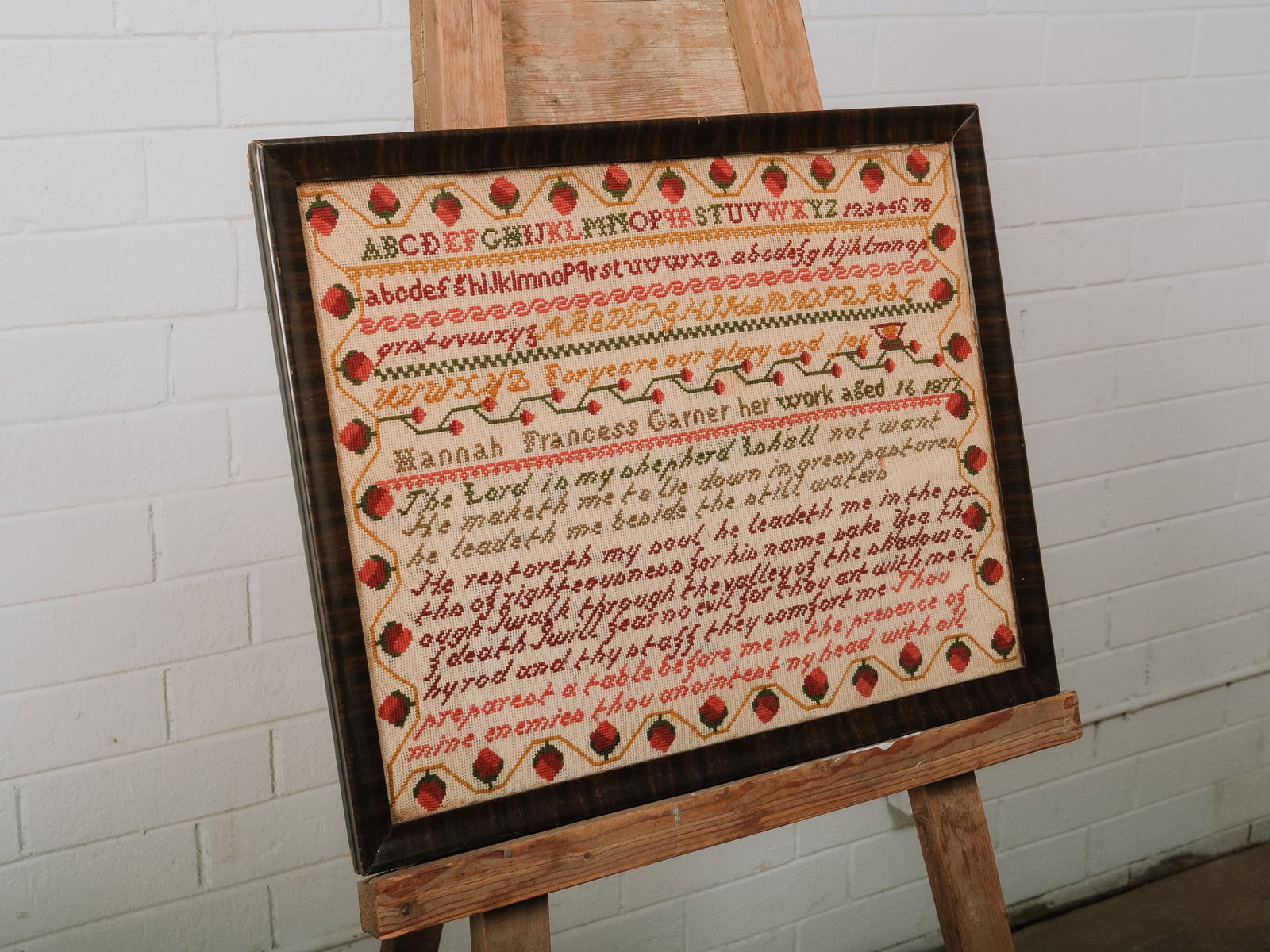 Framed Needlework Sampler - 2