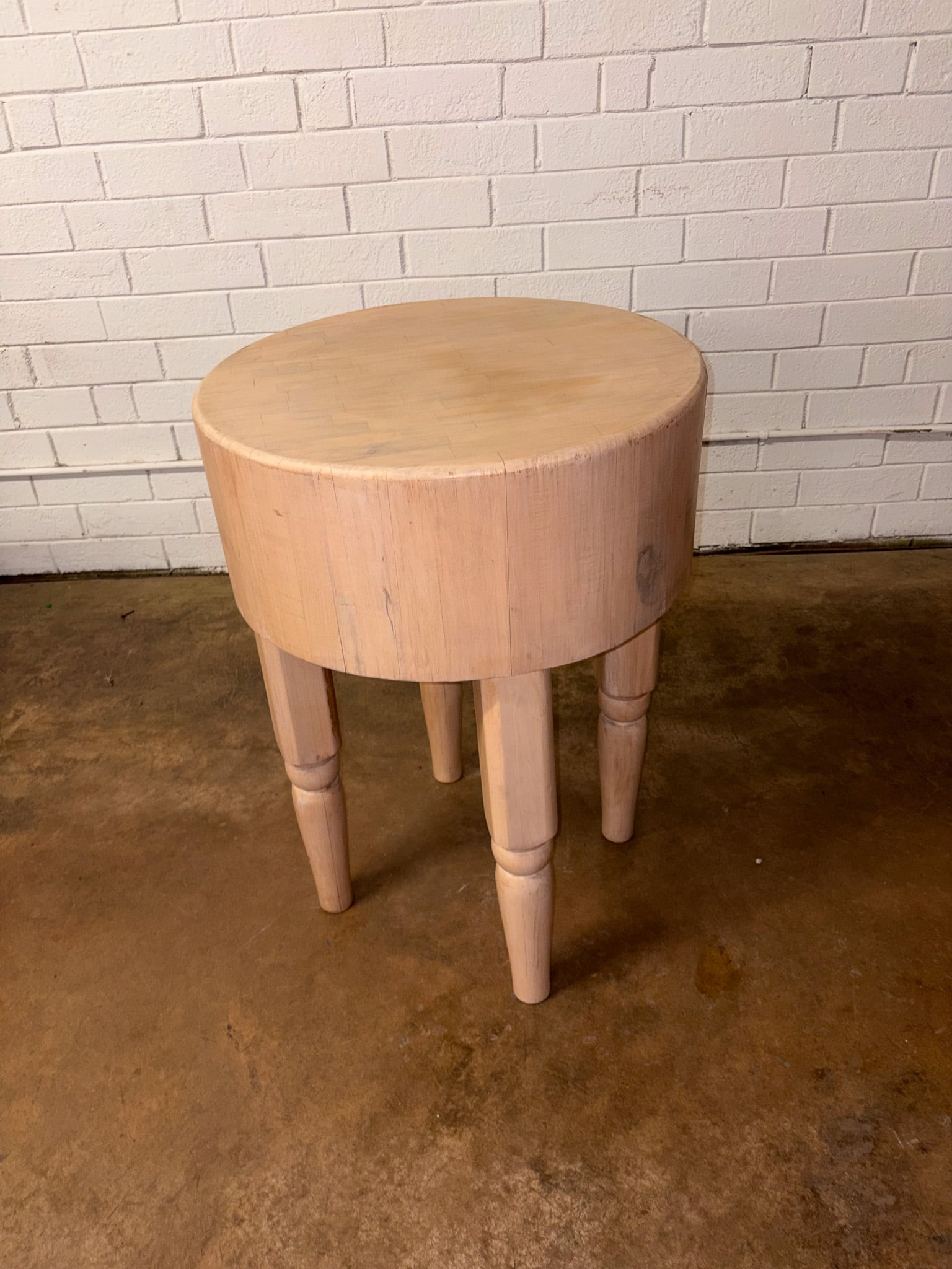 Round Butcher Block Table - 2
