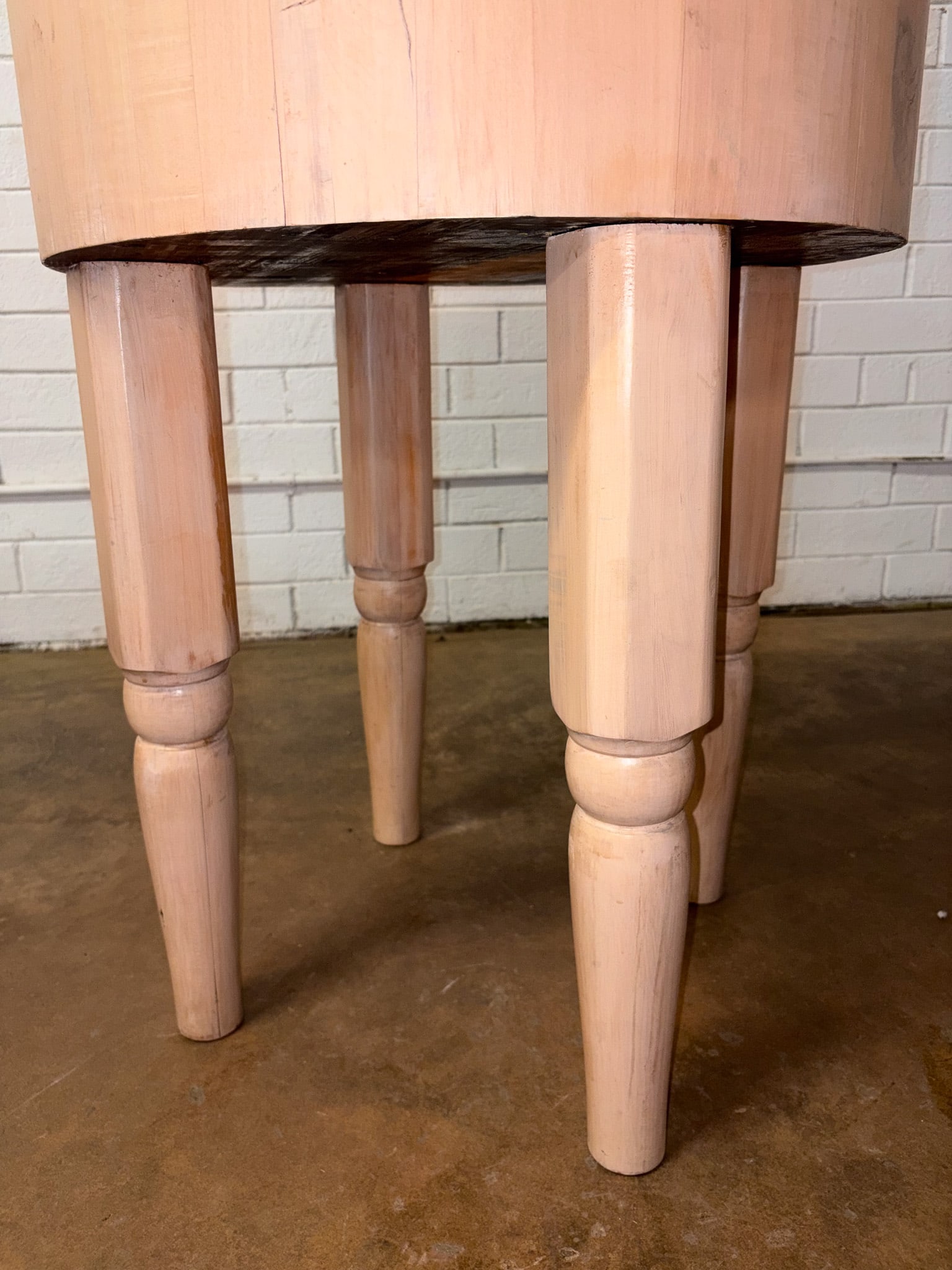 Round Butcher Block Table - 5