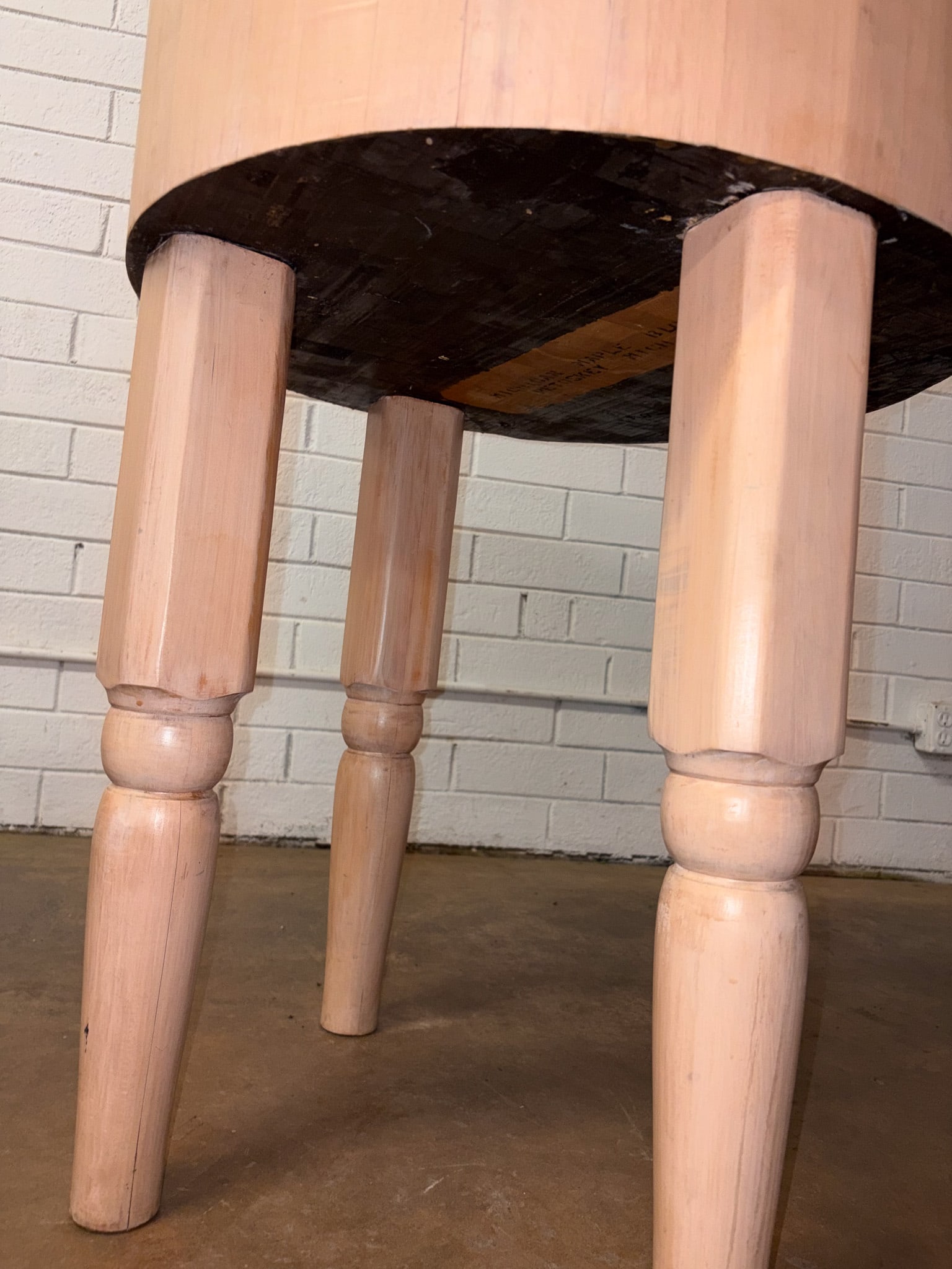 Round Butcher Block Table - 6