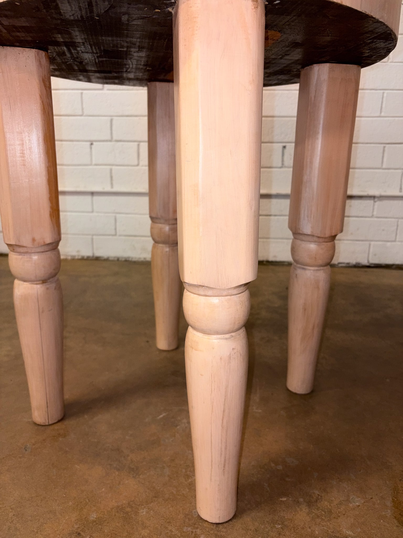 Round Butcher Block Table - 7