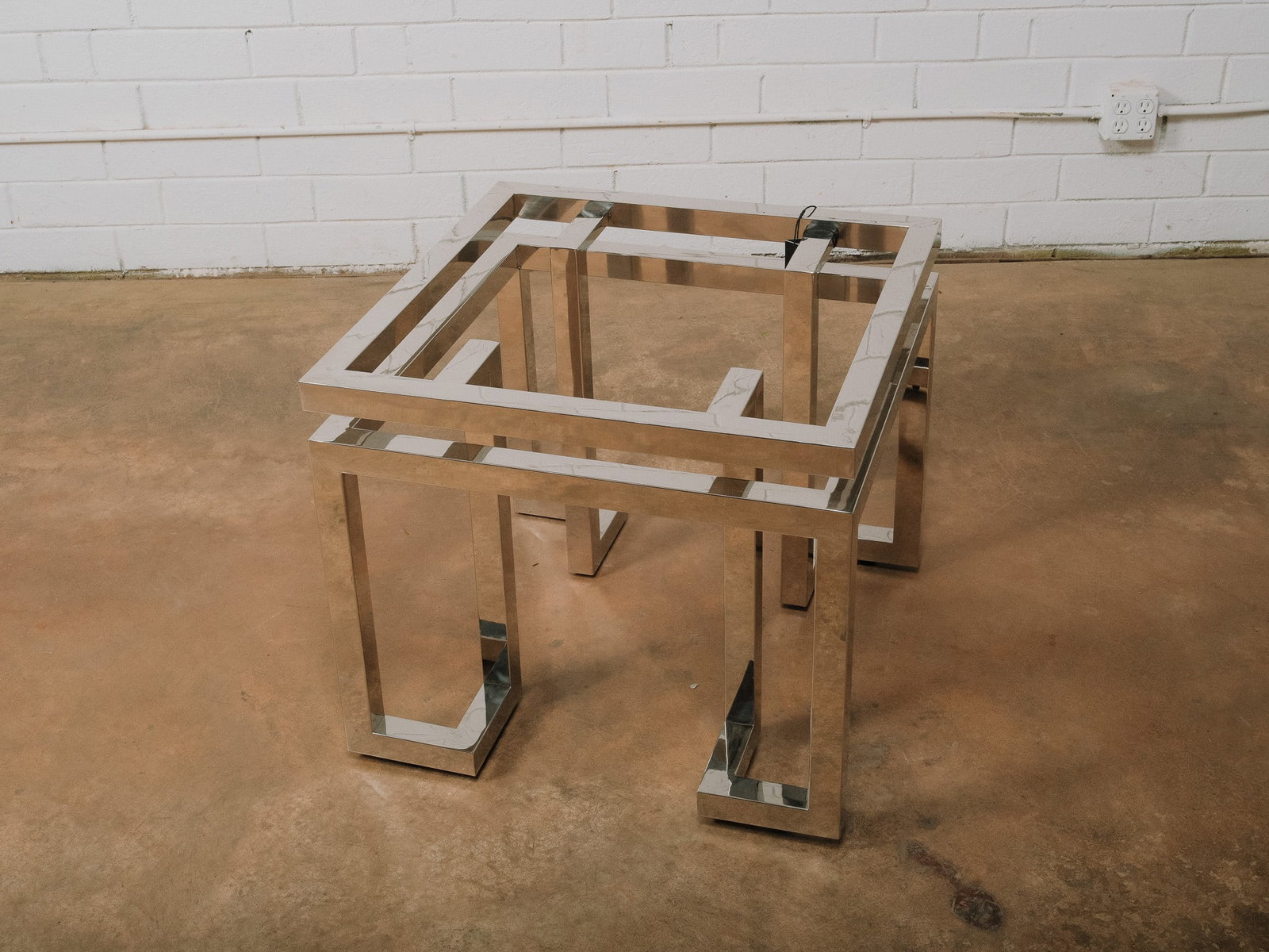 Chrome Accent Table Base - 3