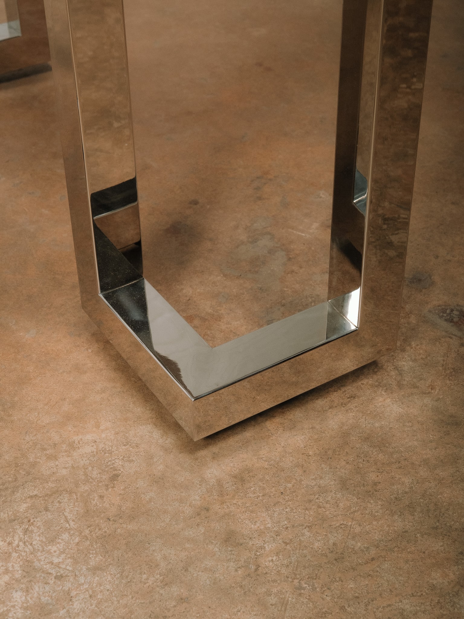Chrome Accent Table Base - 6
