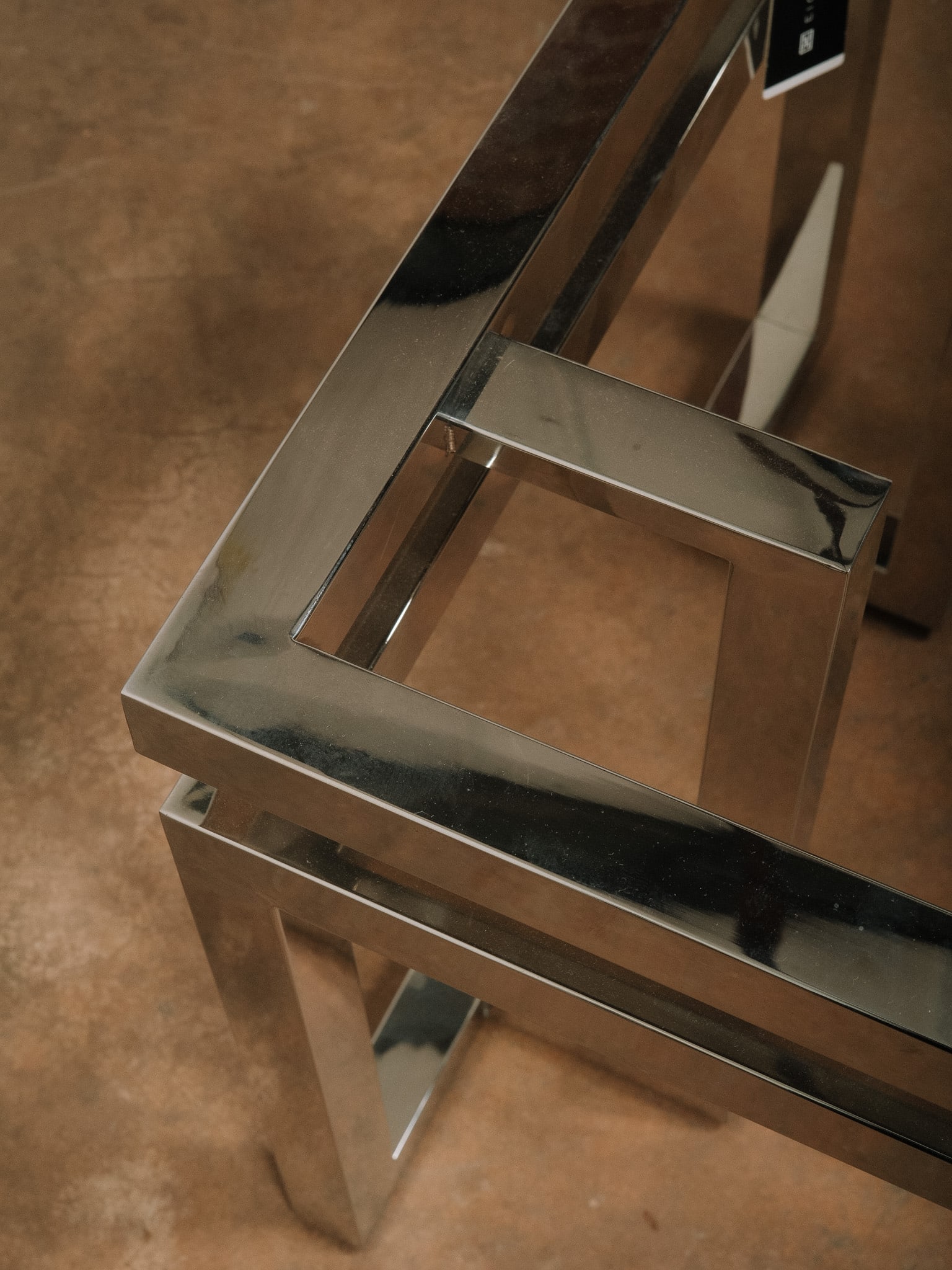 Chrome Accent Table Base - 8