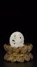 HETIAN WHITE JADE CARVED 'GUANYIN'-INLAID GILT-SILVER - 4
