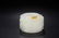 HETIAN WHITE JADE WITH SKIN THUMB RING WITH CARVED - 4