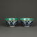 PAIR OF BLUE & WHITE 'DRAGON' GOLD-TRACED EDGES BOWLS, - 2