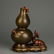GOLD-SPLASHED TEA-DUST GLAZED 'FULU' DOUBLE-GOURD VASE - 7