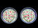 PAIR OF BLUE & WHITE BORDER 'NINE PEACHES' PLATES, QING
