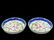 PAIR OF BLUE & WHITE BORDER 'NINE PEACHES' PLATES, QING - 4