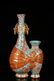 FAMILLE ROSE 'RIBBON' CONNECTED VASE WITH HANDLES AND - 6