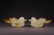 PAIR OF HETIAN WHITE JADE ROUGE BOX