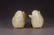 PAIR OF HETIAN WHITE JADE ROUGE BOX - 3