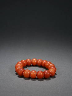 AMBER BEADED BRACELET: Bead-Diameter 1.65cm/ Weight 36.8g Description Statement: Any description statement is given as a courtesy to a client, is an opinion and should not be treated as a statement of fact and Merces