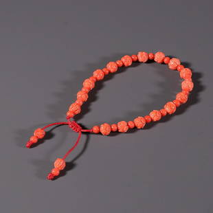 CORAL BEADED BRACELET: Bead-Diameter 0.62cm/ Weight 8g Description Statement: Any description statement is given as a courtesy to a client, is an opinion and should not be treated as a statement of fact and Merces Gallery