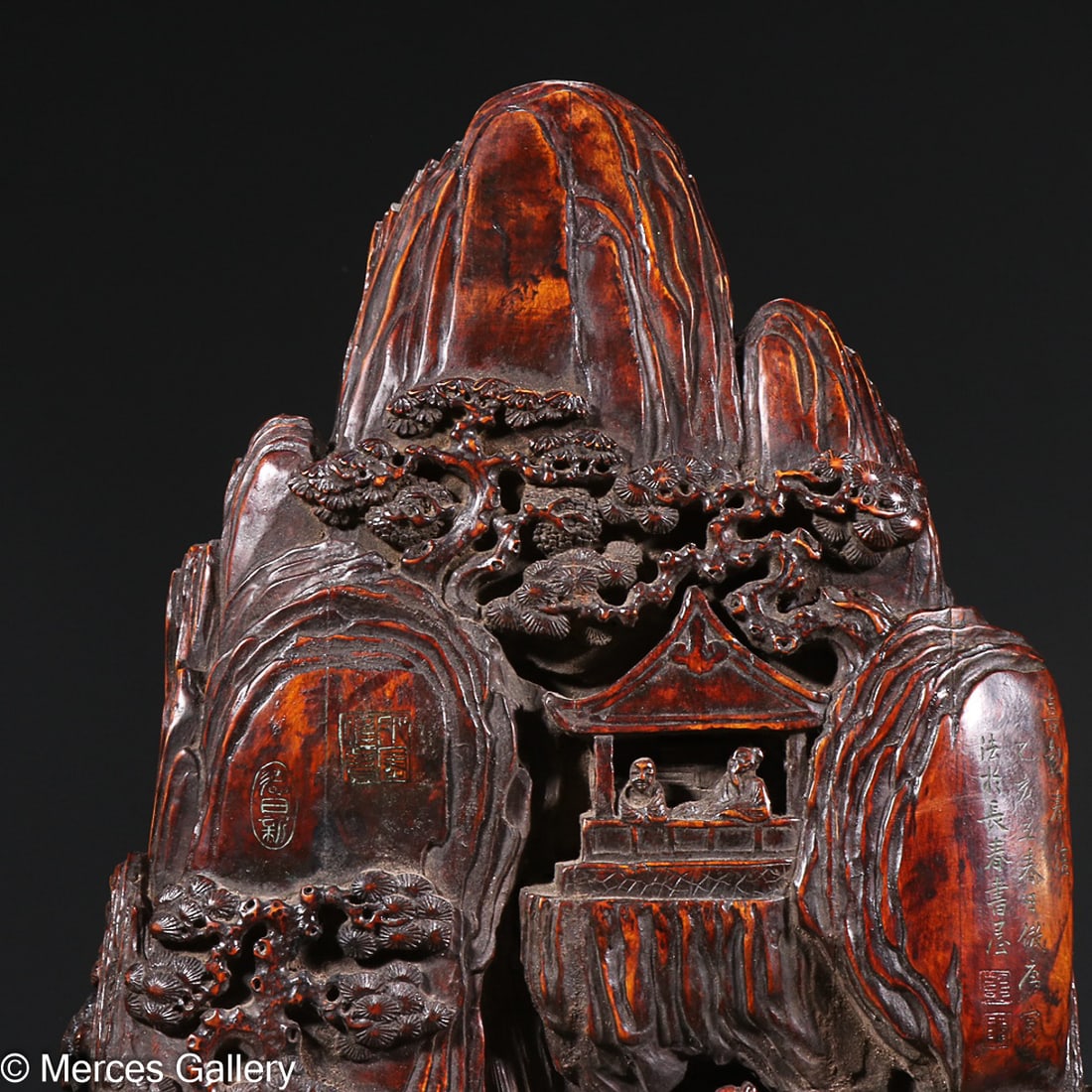 CHINESE SANDALWOOD ORNAMENT, 'FIGURE STORY' - 2