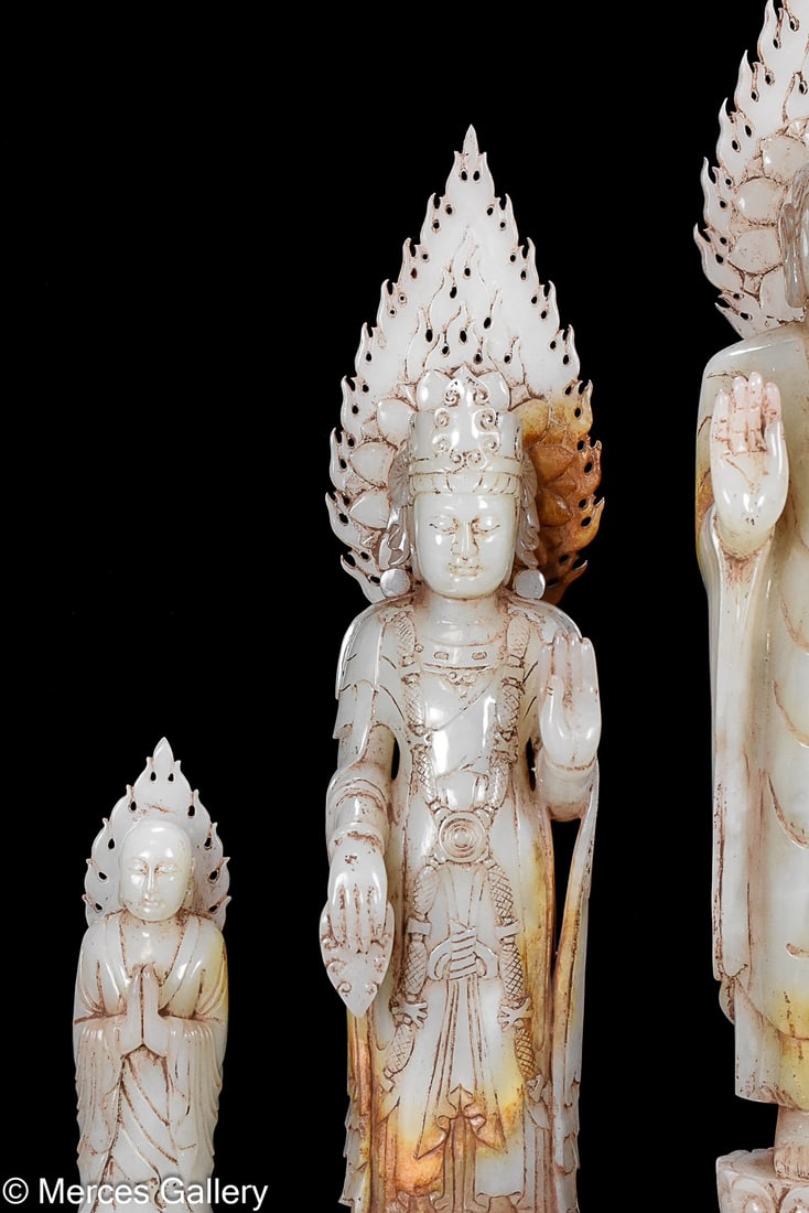 CHINESE HETIAN JADE FIGURE, 'BUDDHA' - 2