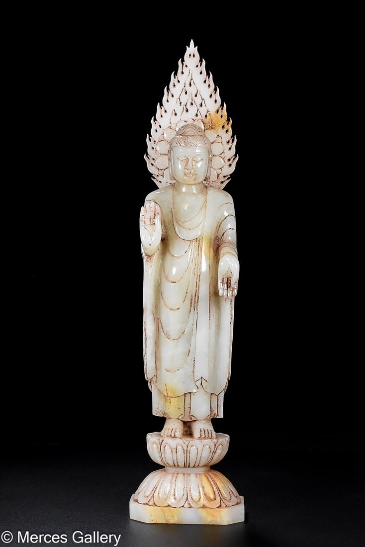 CHINESE HETIAN JADE FIGURE, 'BUDDHA' - 9