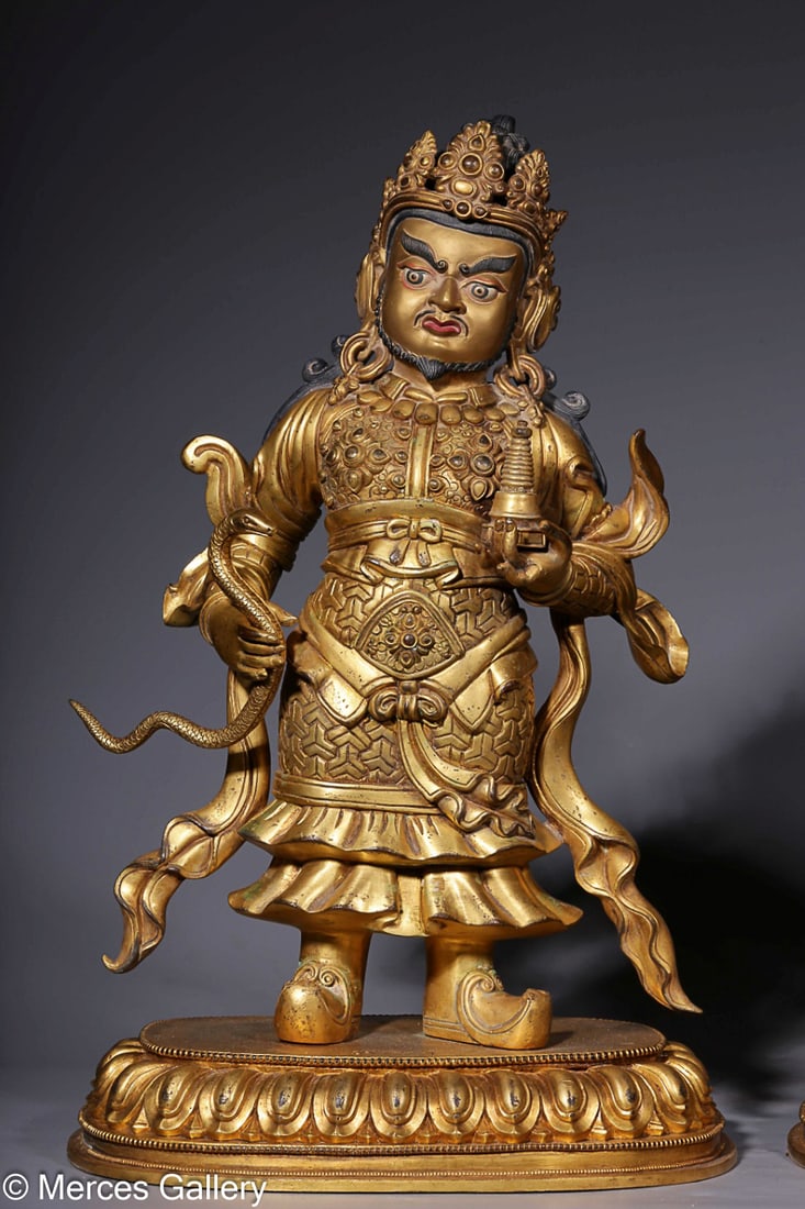 FOUR CHINESE GILT-BRONZE FIGURES, 'SI DA TIAN WANG' - 6