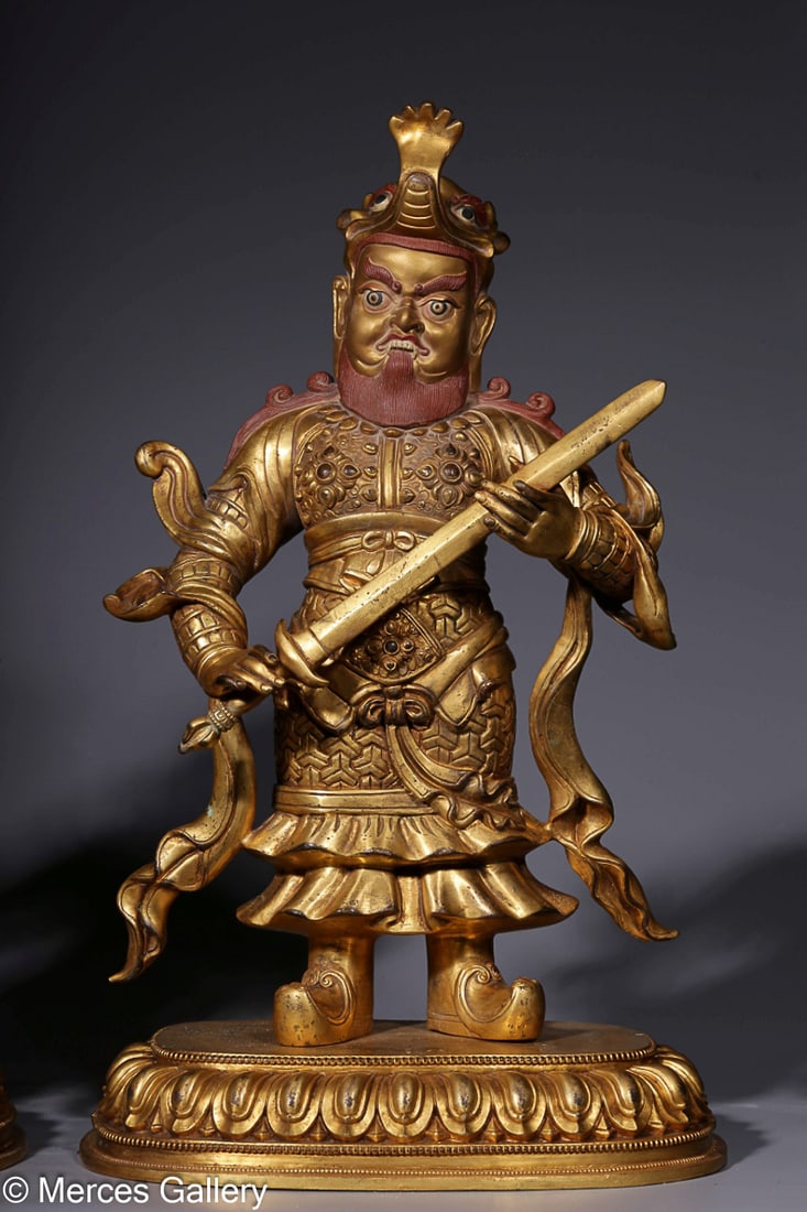 FOUR CHINESE GILT-BRONZE FIGURES, 'SI DA TIAN WANG' - 7