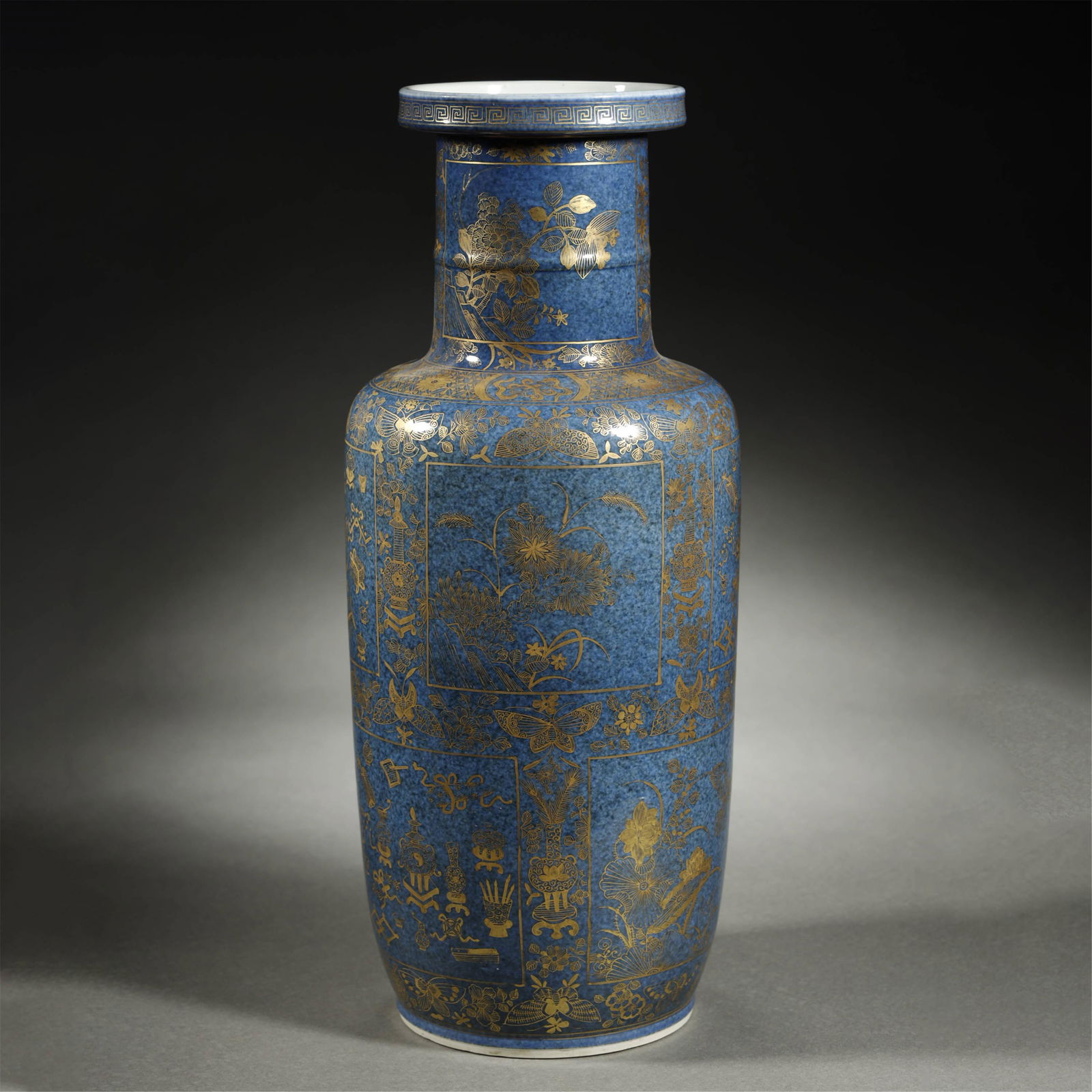 A MAGNIFICENT IMPERIAL BLUE GROUND GILT-DECORATED (1 of 12)