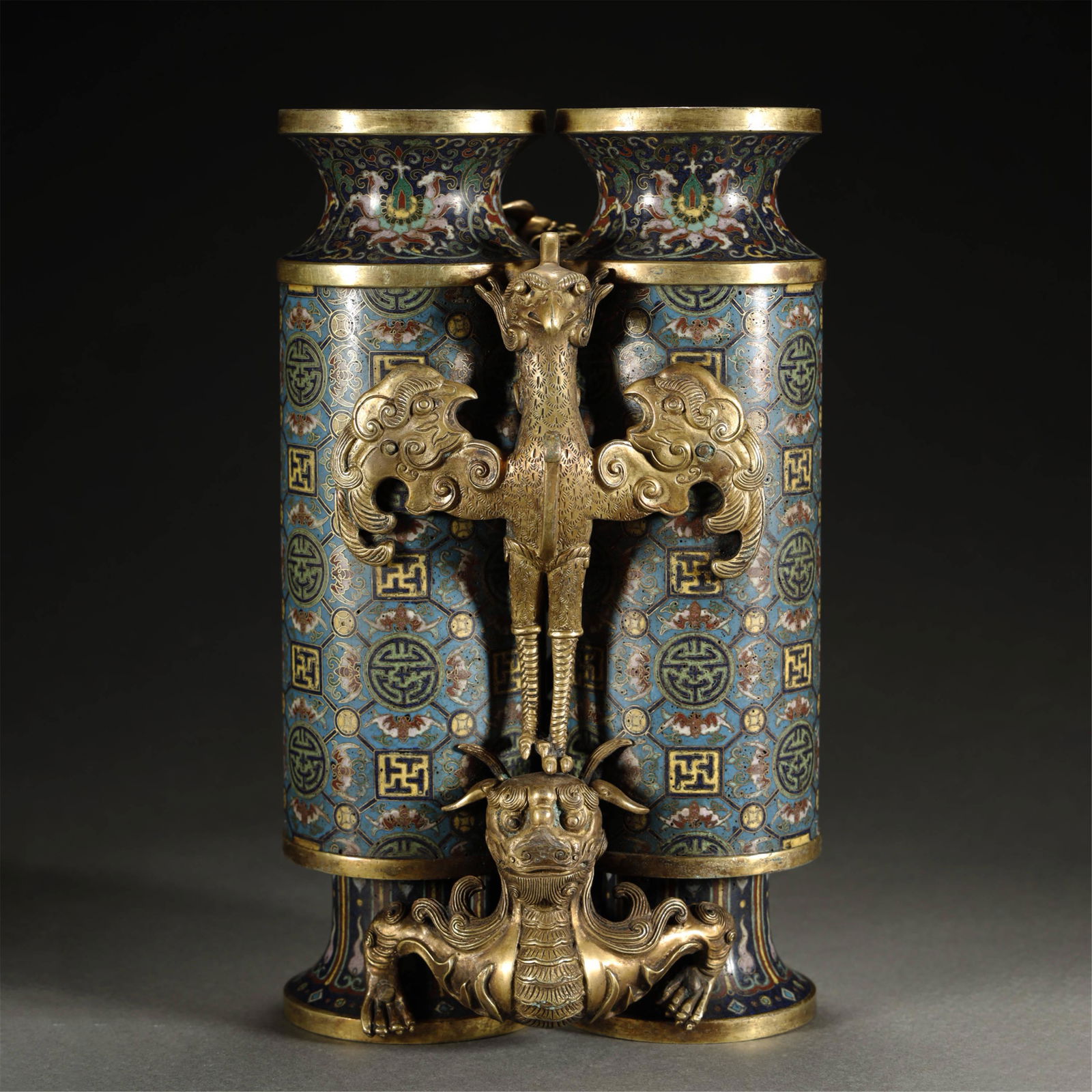 A MAGNIFICENT IMPERIAL GILT-BRONZE CLOISONNÃ‰ ENAMEL (1 of 9)