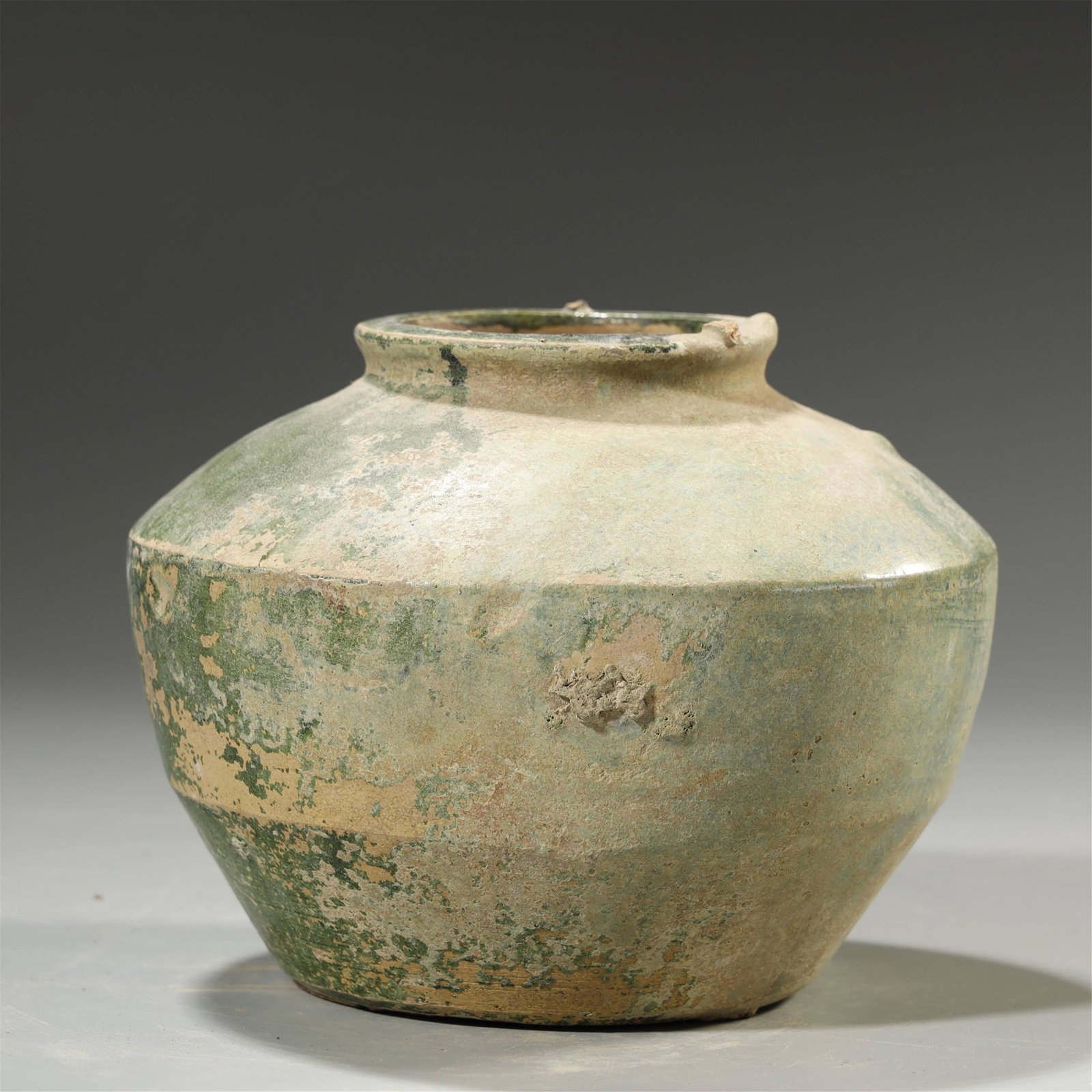 HAN DYNASTY,GREEN GLAZED POTTERY JAR: HAN DYNASTY,GREEN GLAZED POTTERY JAR HIGH:12cm