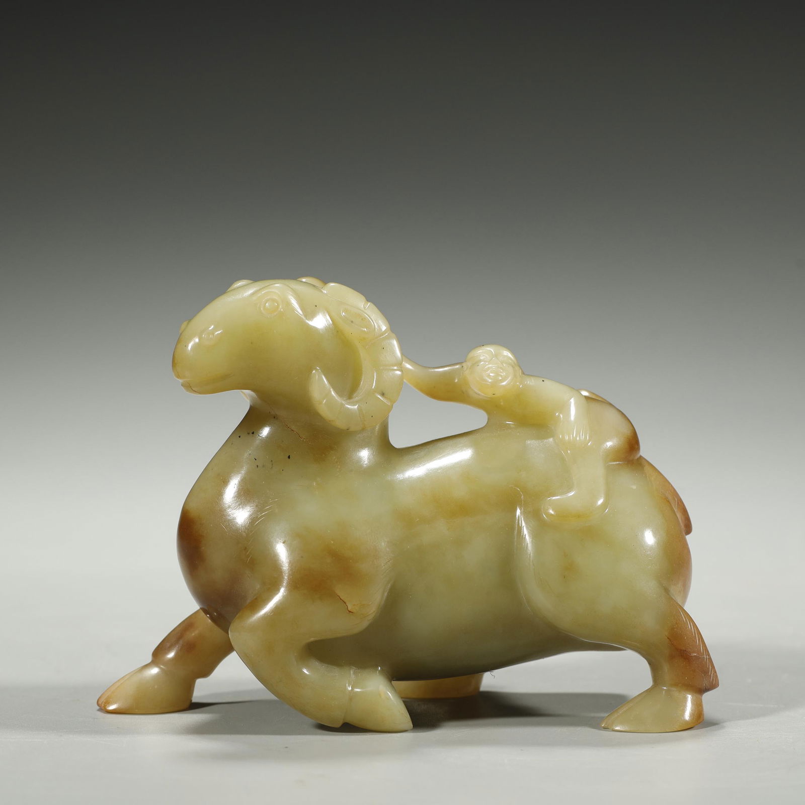 ANCIENT CHINESE JADE CARVED "SHEEP" (1 of 6)