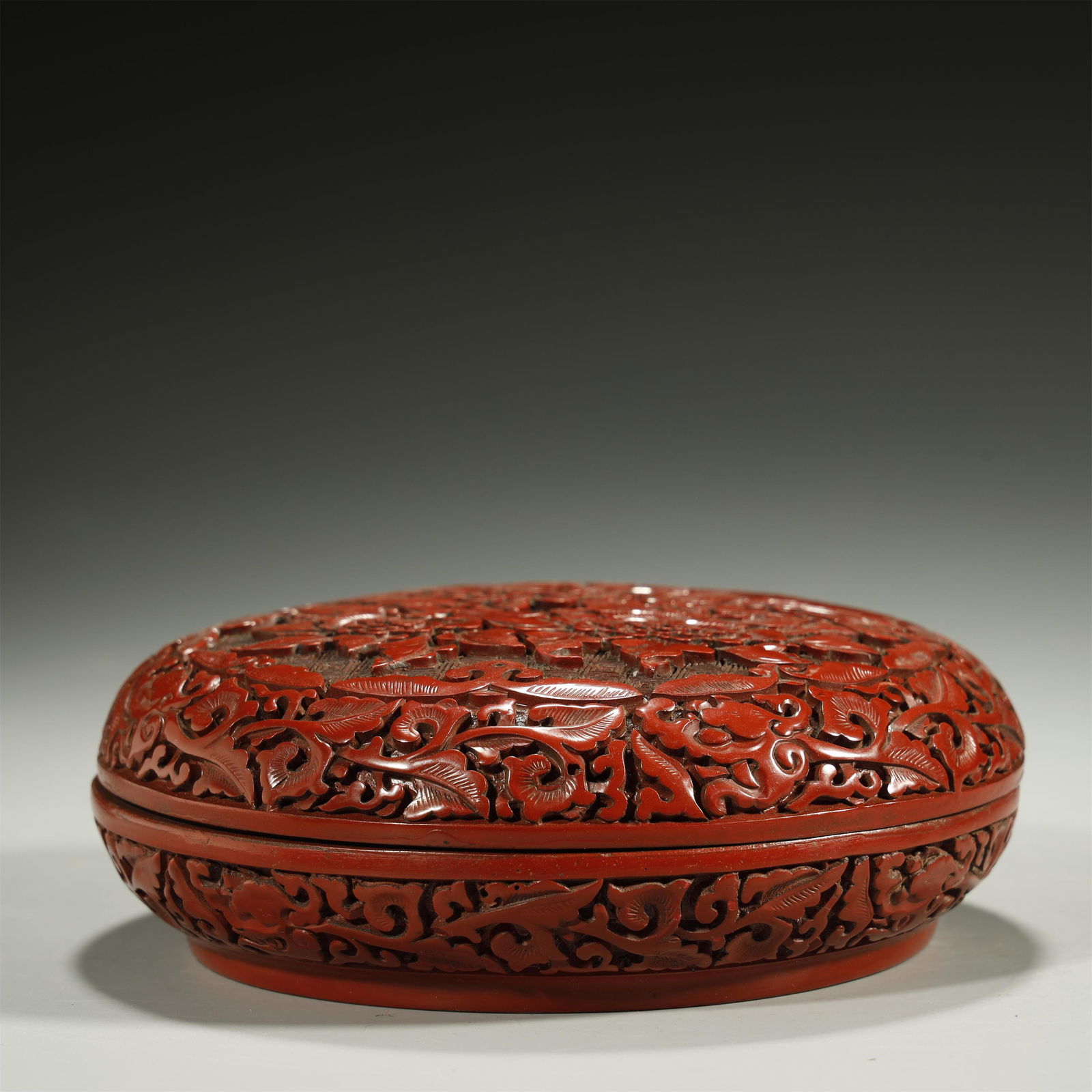 CHINESE,CINNABAR LACQUER CARVED "FLOWERS"BOX (1 of 5)