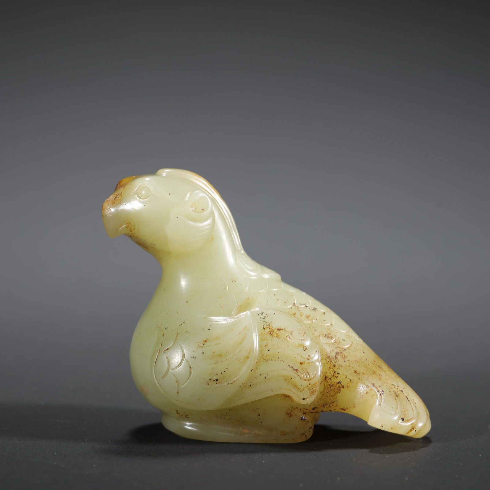 ANCIENT CHINESE HETIAN JADE CARVED "BIRD" (1 of 7)