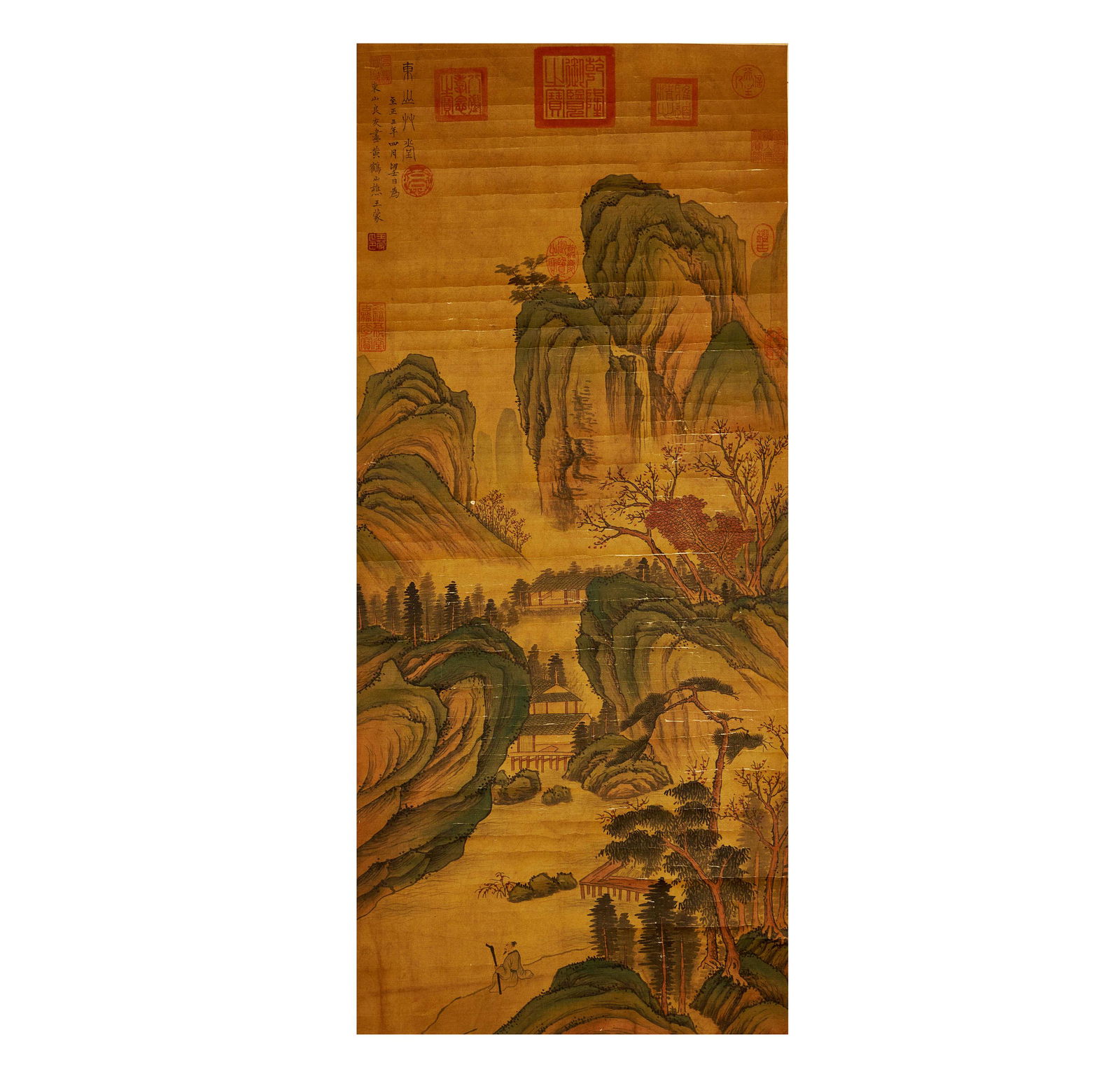 WANG MENG,CHINESE PAINTING AND CALLIGRAPHY SCROLL: WANG MENG,CHINESE PAINTING AND CALLIGRAPHY SCROLL Length:95.5cm Width:42cm