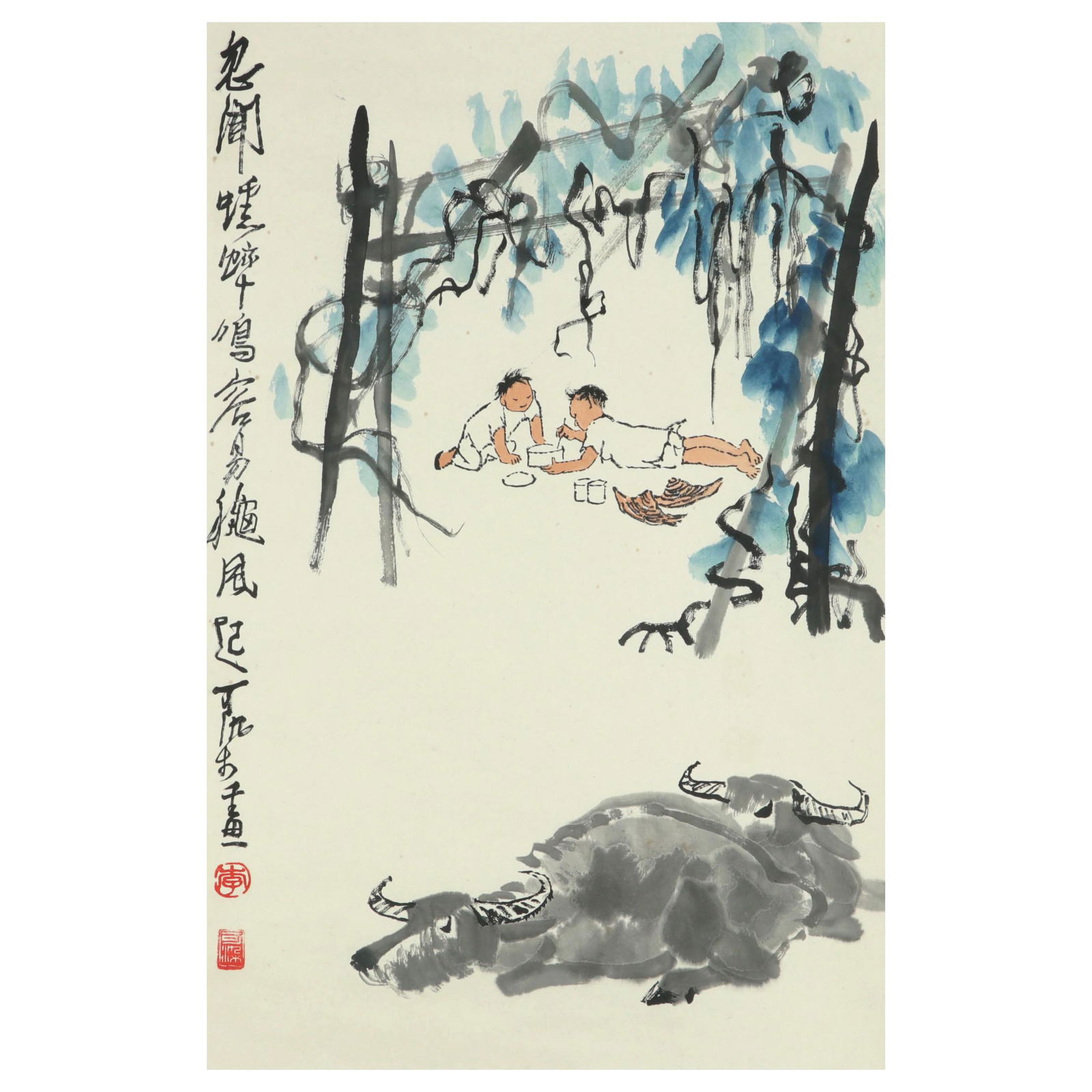 CHINESE PAINTING AND CALLIGRAPHY SCROLL,LI KERAN (1 of 8)