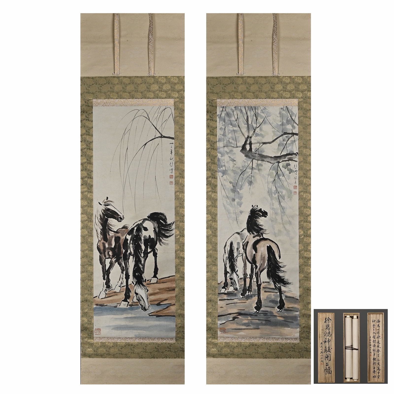 CHINESE PAINTING AND CALLIGRAPHY SCROLL,XU BEIHONG (1 of 13)