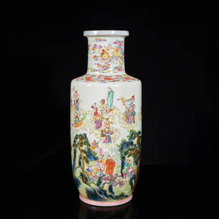 A FINE FAMILLE-ROSE "Figures" PORCELAIN VASE: A FINE FAMILLE-ROSE "Figures" PORCELAIN VASE H:53cm