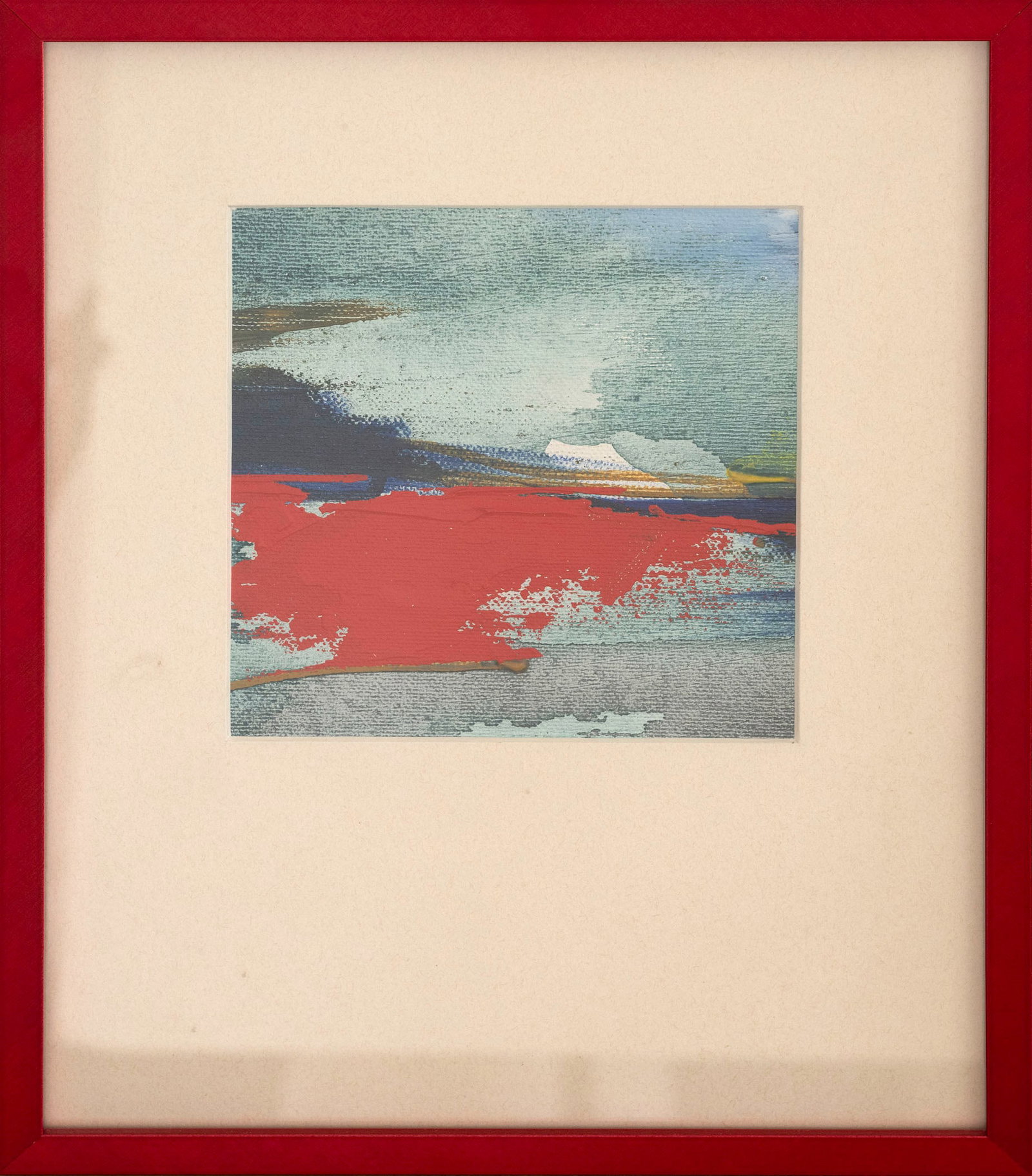 JOOP LELIVELD AND MONTSE GONZALEZ - TWO WORKS ON PAPER: JOOP LELIVELD (Dutch 20th/21st Century) Untitled (Abstract) Oil on unstretched canvas Unsigned Sight: 5 1/4 x 5 1/4 inches Frame: 12 x 9 3/4 inches Former student of Kunstacademie Arnhem, Netherlands 