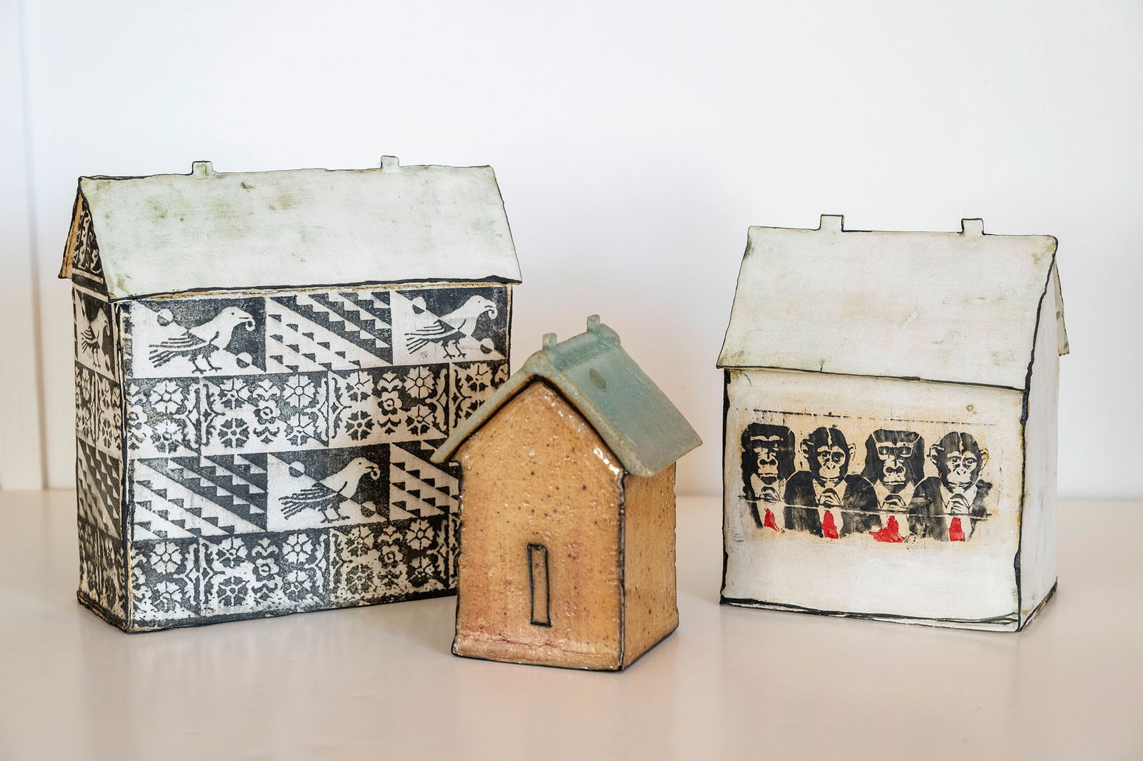 MARY FISCHER (American/Texas 20th/21st Century) THREE POTTERY SCULPTURES (1 of 1)