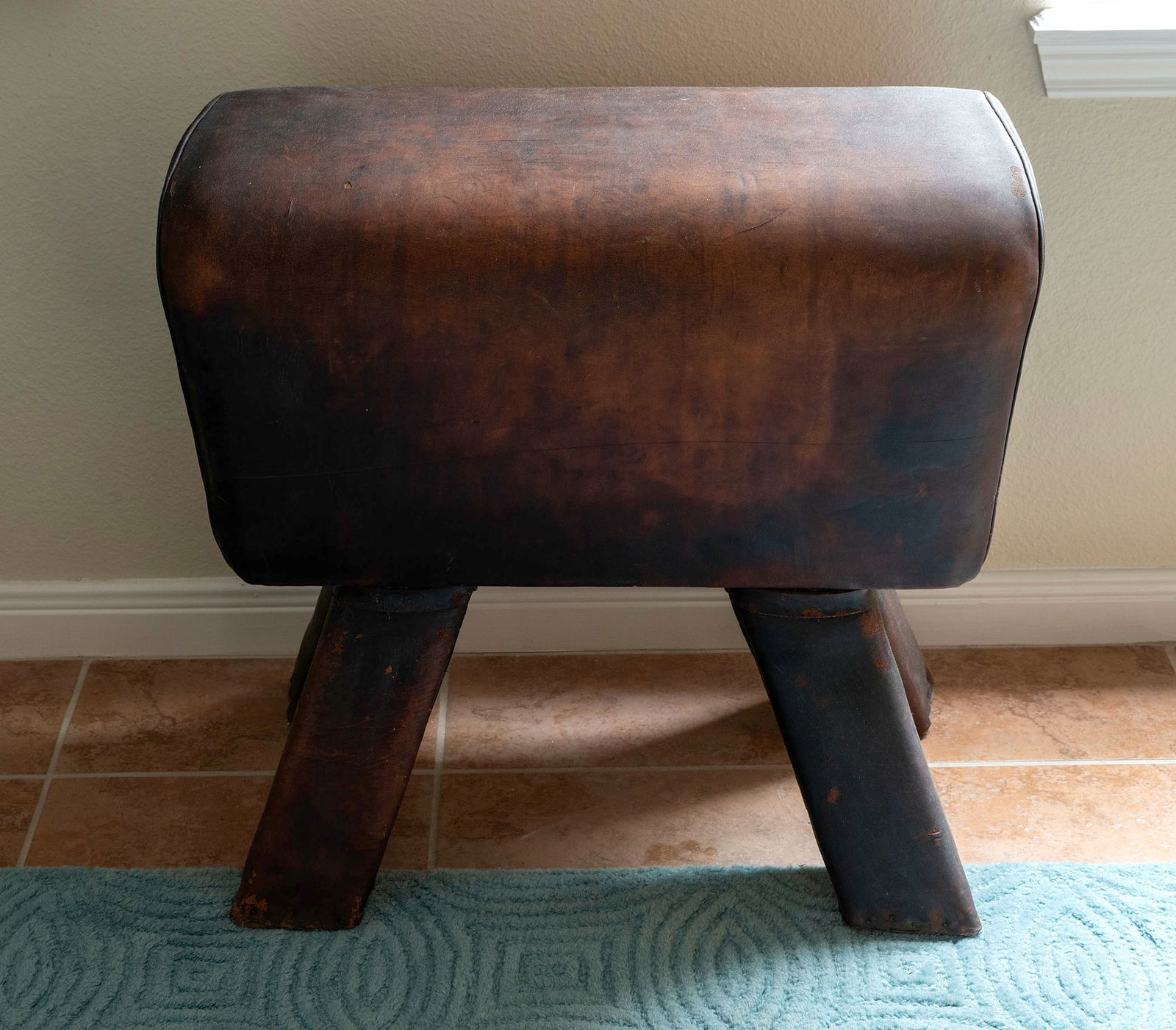 LEATHER COVERED SADDLE REST (1 of 1)