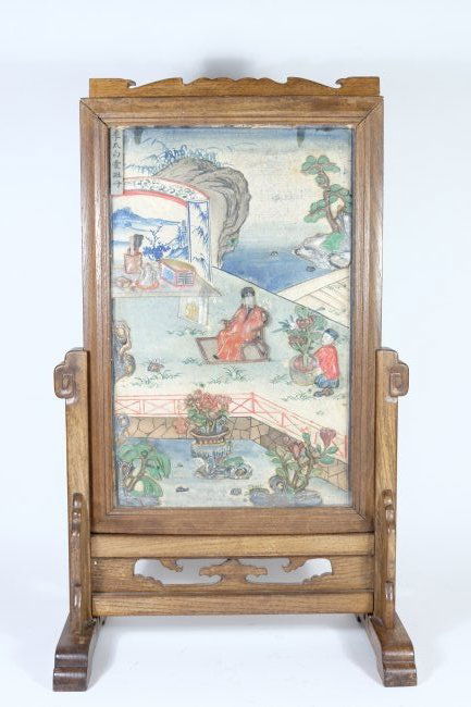 A Chinese Soapstone-Inlaid "Li bai" Silk Panel (1 of 20)