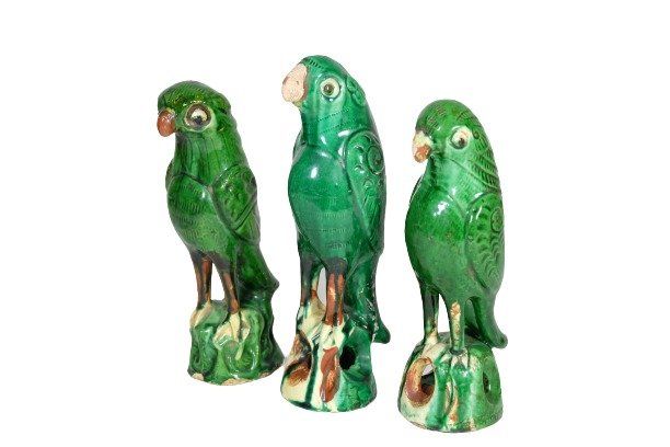 Chinese Export Green Glazed Parrot Figures (1 of 15)