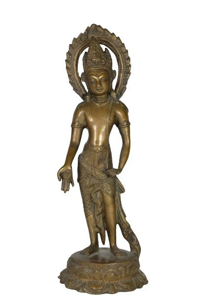 Southeast Asia Bronze Buddha With Flame Mandorl (1 of 12)