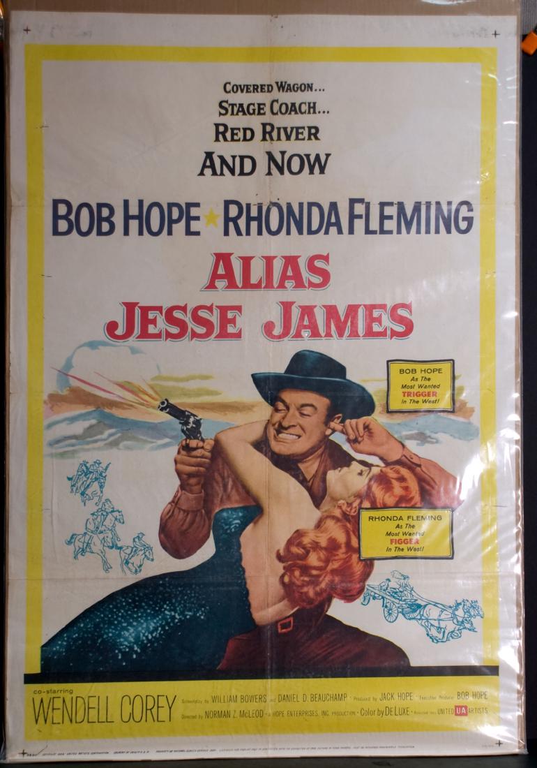 Movie - Alias Jesse James: Alias Jesse James - 1959 United Artists. Starring Bob Hope and Rhonda Fleming. 27" x 41".