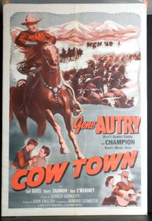 Movie - Cow Town: Cow Town - Starring Gene Autry and Champion. 27" x 41".