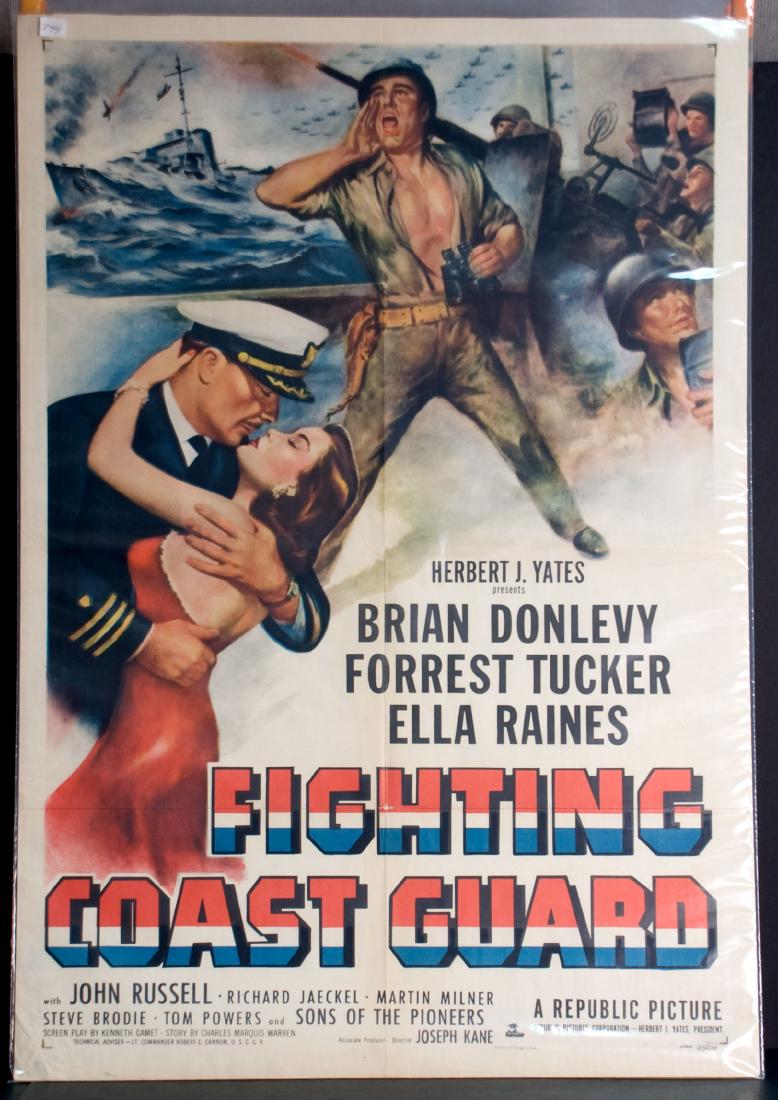 Movie - Fighting Coast Guard: Fighting Coast Guard - 1951 Republic. Starring Brian Donlevy, Forrest Tucker and Ella Raines. 27" x 41".