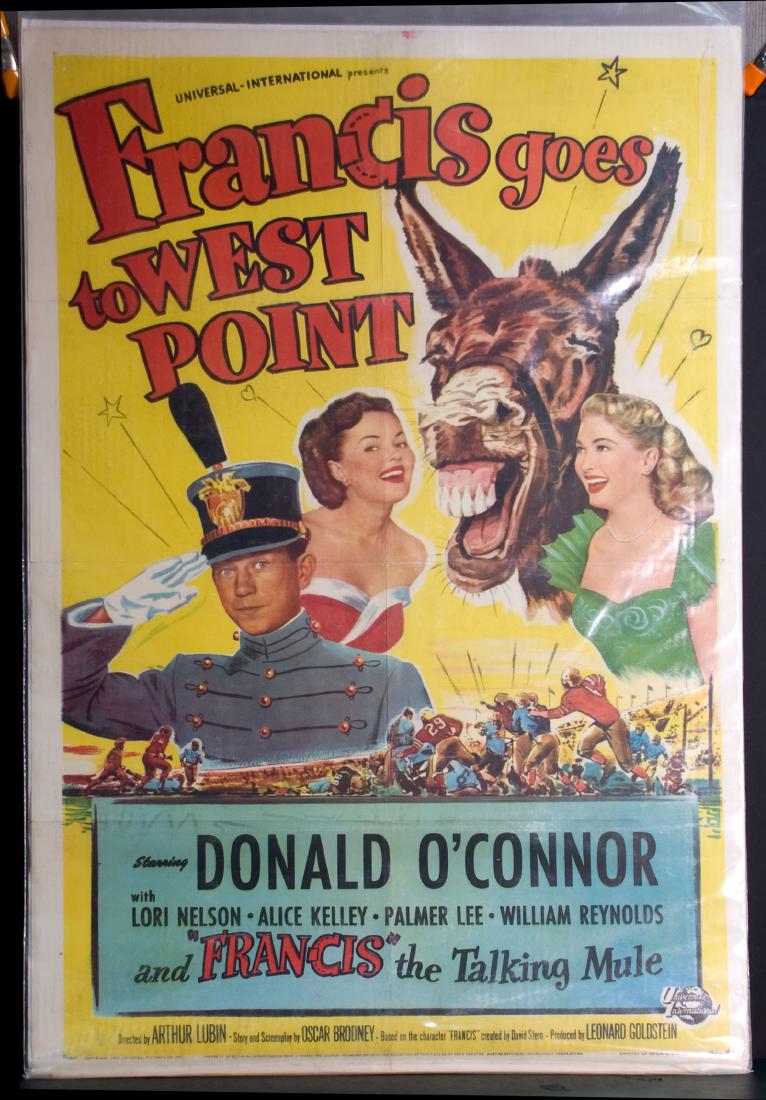 Movie - Francis Goes to West Point: Francis Goes to West Point - 1952 Universal. Starring Donald O'Connor and Lori Nelson. 27" x 41".