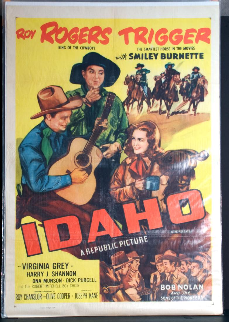 Movie - Idaho: Idaho - Starring Roy Rogers, Trigger and Smiley Burnette. 27" x 41".