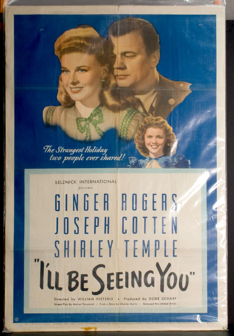 Movie - I'll Be Seeing You: I'll Be Seeing You - Starring Ginger Rogers, Joseph Cotton and Shirley Temple. 27" x 41".