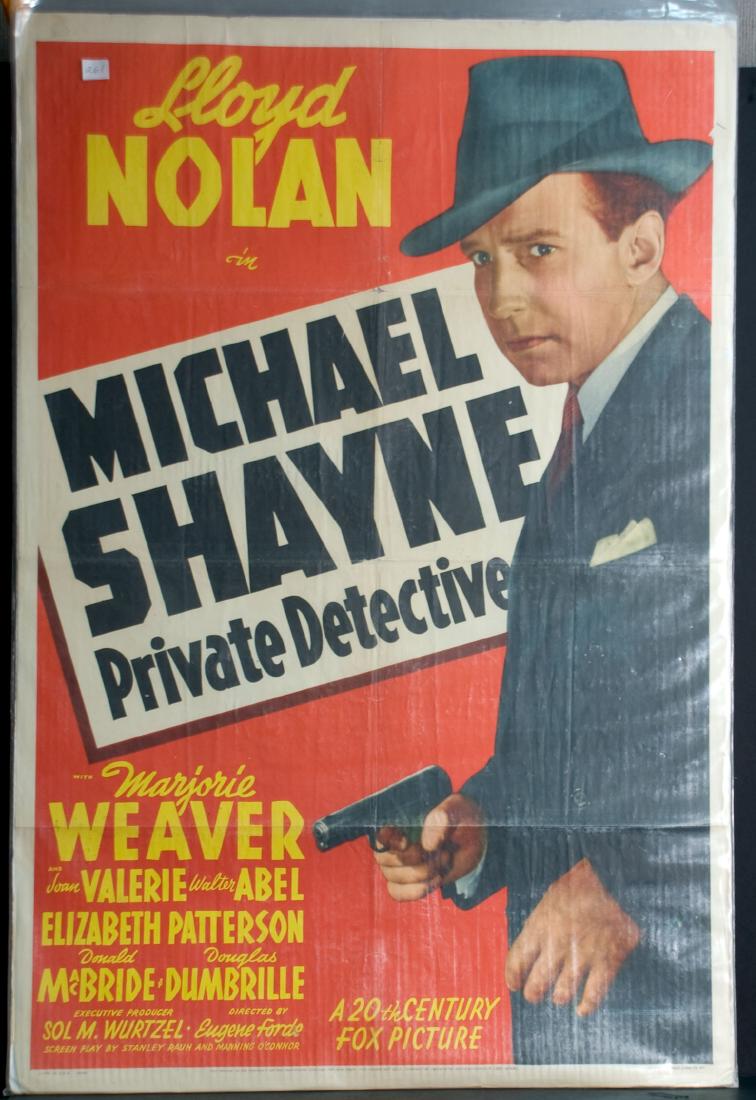 Movie - Michael Shayne, Private Detective: Michael Shayne, Private Detective - 1941 20th Century Fox. Starring Lloyd Nolan and Marjorie Weaver. 27" x 41".