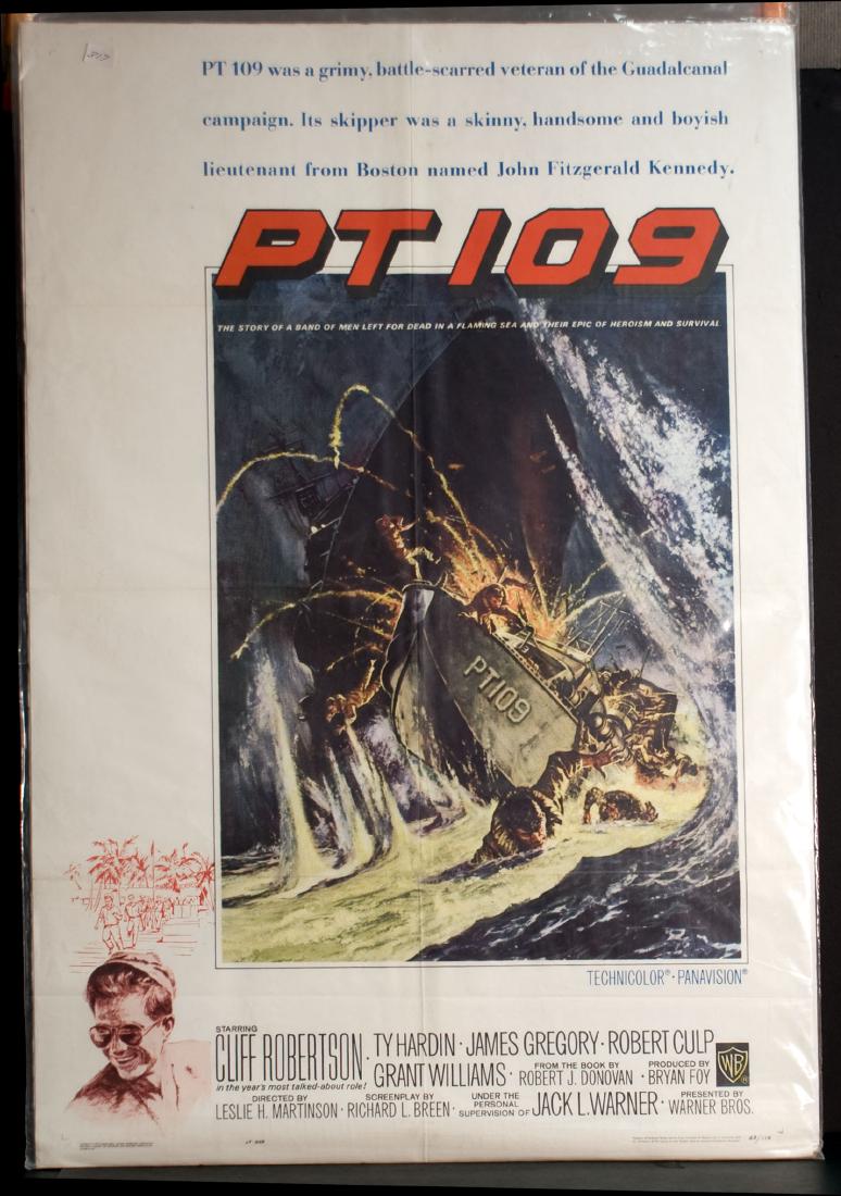 Movie - PT 109: PT 109 - 1963 Warner Brothers. Starring Cliff Robertson. A biographical war film. 27" x 41".