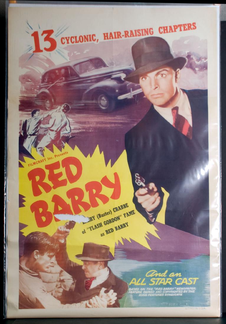 Movie - Red Barry: Red Barry - Starring Buster Crabbe. 27" x 41".