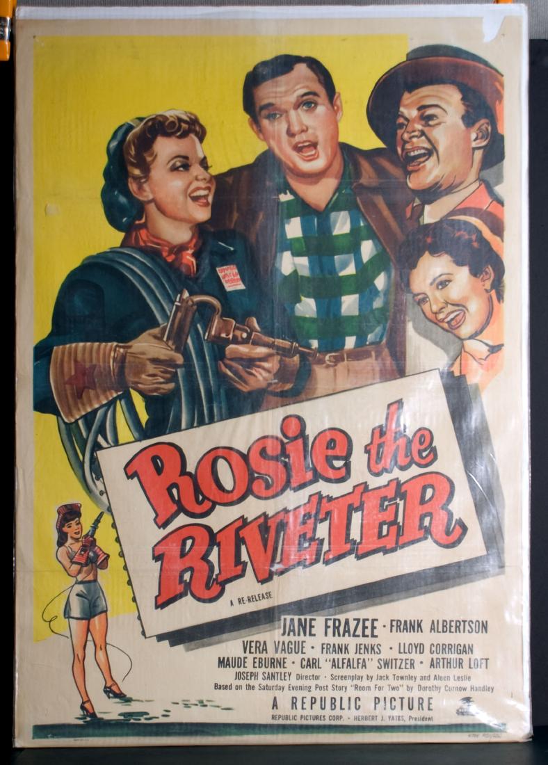 Movie - Rosie the Riveter: Rosie the Riveter - Starring Jane Frazee and Frank Albertson. 27" x 41".